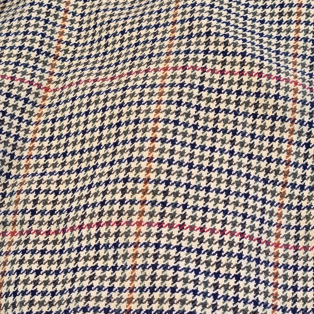 Paul Stuart Sport Coat Mens 43R Tan Houndstooth Silk Wool Blend Stuart II Blazer - Picture 2 of 11